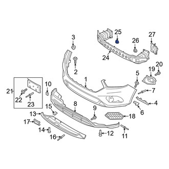 Ford OE - Bumper Impact Bar Nut