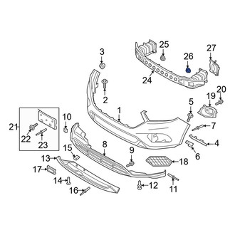 Ford OE - Bumper Impact Bar Nut