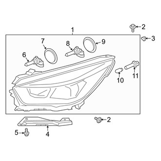 Ford OE - Front Lamps - Headlamp Components (Halogen, W/O LED Accent)