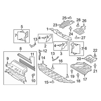Ford OE - Radiator Support - Splash Shields (2.0L)