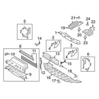 Ford OE - Left Radiator Support Air Deflector Bracket