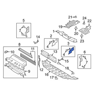 Ford OE - Front Left Upper Radiator Support Air Deflector
