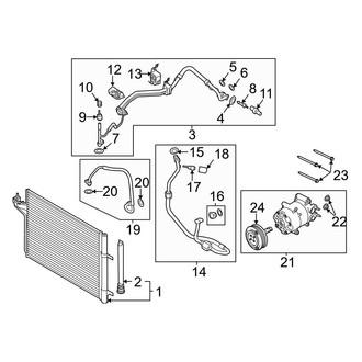 Ford OE - Air Conditioner & Heater - Condenser, Compressor & Lines (1.6L)