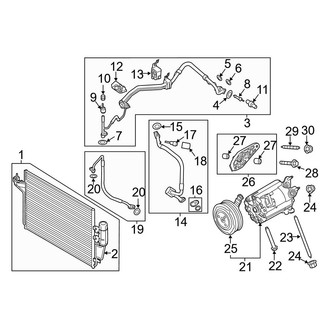 Ford OE - Air Conditioner & Heater - Condenser, Compressor & Lines (2.0L)