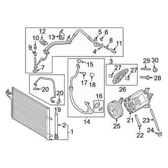 Ford OE - Air Conditioner & Heater - Condenser, Compressor & Lines (2.5L)