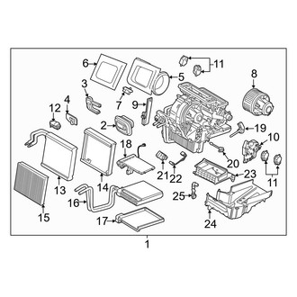 Ford OE - Air Conditioner & Heater - Evaporator Components (With Dual Zone A/C)