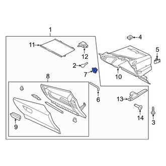 Ford OE - Front Right Glove Box Door Striker