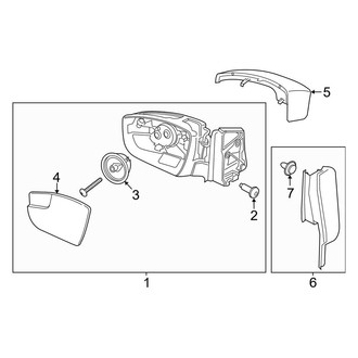 Ford OE - Front Door - Outside Mirrors (W/O Signal Mirror)