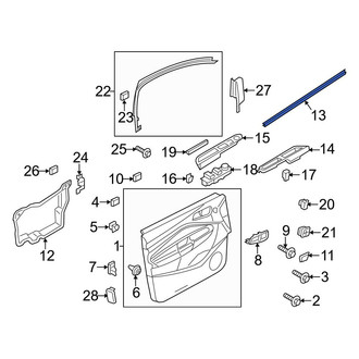 Ford OE - Rear Left Inner Door Window Belt Weatherstrip