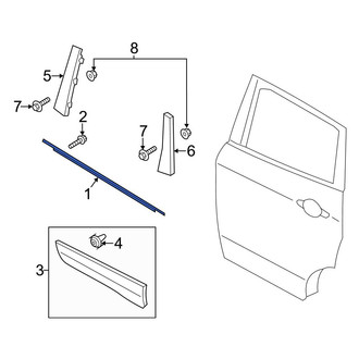 Ford OE - Front Left Door Belt Molding