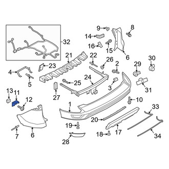 Ford OE - Rear Left Upper Bumper Cover Support Rail