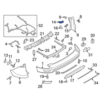 Ford OE - Rear Right Lower Bumper Cover Support Rail