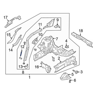 Ford OE - Right Upper Fender Rail Reinforcement Bracket
