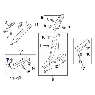 Ford OE - Lower Body B-Pillar Trim Panel Clip
