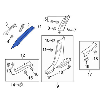 Ford OE - Right Body A-Pillar Trim Panel