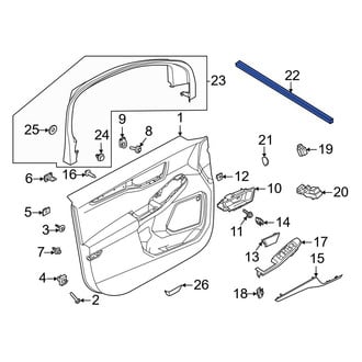 Ford OE - Front Right Door Window Belt Weatherstrip