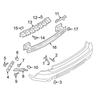 Ford OE - Rear Bumper - Bumper & Components (With Trailer Package, Brackets & Impact Bar)