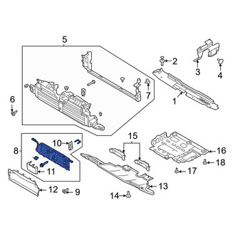 Ford OE - Front Upper Radiator Shutter Assembly