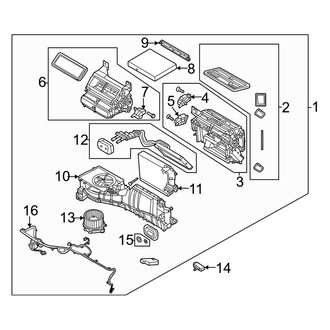 Ford OE - Air Conditioner & Heater - Evaporator Components (Single Zone AC), (Base / Badlands / Big Bend / Black Diamond)