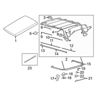 Ford OE - Roof - Removable Soft Top (Cover and Frame), (4 Doors)
