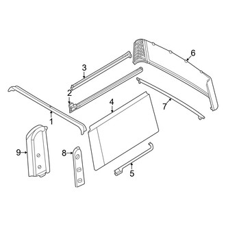 Ford OE - Roof - Removable Soft Top (Seals and Glass), (4 Doors)