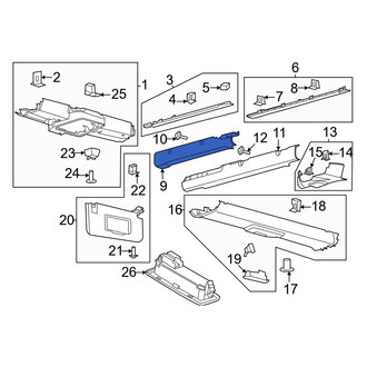 Ford OE - Front Right Inner Roof Opening Trim
