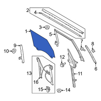 Ford OE - Front Left Door Glass