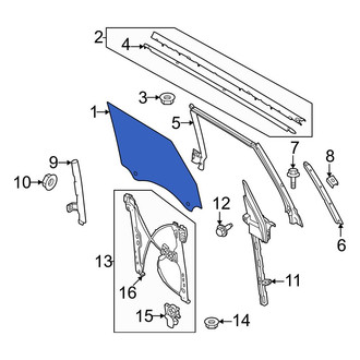 Ford OE - Front Left Door Glass