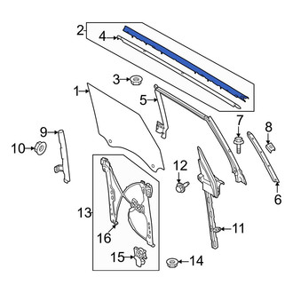 Ford OE - Front Left Outer Door Window Belt Weatherstrip