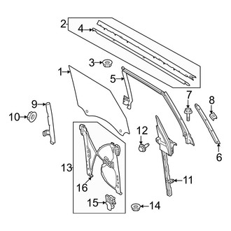 Ford OE - Front Door - Glass & Hardware (4 Doors)