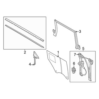 Ford OE - Rear Door - Glass & Hardware (4 Doors)