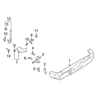 Ford OE - Rear Bumper - Bumper & Components (W/O Steel), (Base / Big Bend / Outer Banks / Wildtrak)