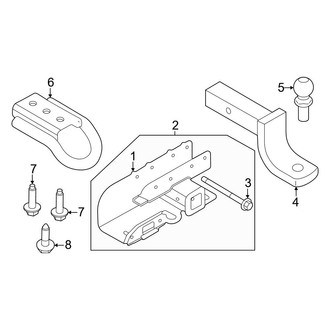 Ford OE - Rear Bumper - Trailer Hitch Components (With Steel)