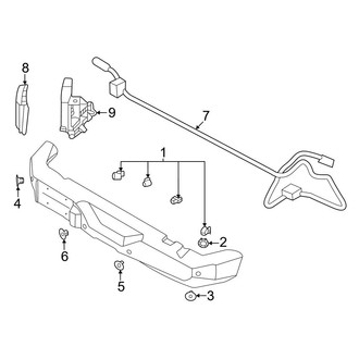 Ford OE - Rear Bumper - Electrical Components (W/O Steel), (Base / Big Bend / Everglades / Outer Banks / Wildtrak)