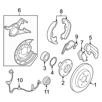 Ford OE - Rear Suspension - Brake Components (Hybrid FWD)