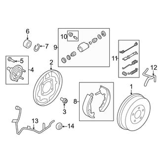 Ford OE - Rear Suspension - Brake Components (Hybrid / Limited Hybrid FWD)