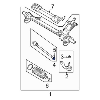 Ford OE - Outer Steering Tie Rod Nut