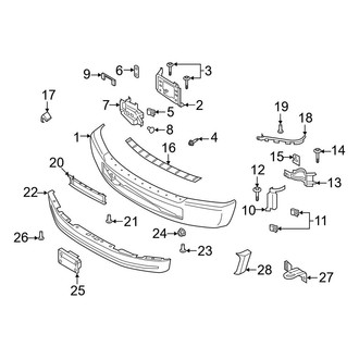 Ford OE - Front Bumper - Bumper & Components (Painted, Standard), (Regular Cab / SuperCab / Crew Cab)