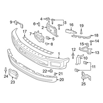 Ford OE - Front Bumper - Bumper & Components (Painted Body Color), (Regular Cab / SuperCab / Crew Cab)