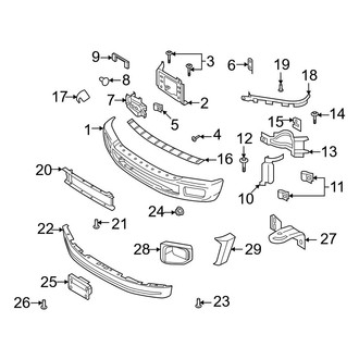 Ford OE - Front Bumper - Bumper & Components (Chrome), (Regular Cab / SuperCab / Crew Cab)