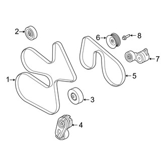 Ford OE - Cooling - Belts & Pulleys (With Dual Alternators), (Regular Cab / SuperCab / Crew Cab 7.3L)