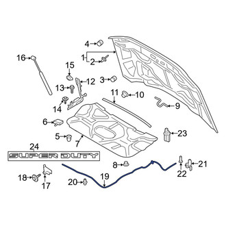 Ford OE - Front Hood Release Cable