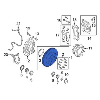 Ford OE - Front Disc Brake Rotor and Hub Assembly