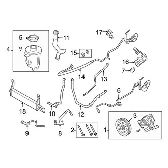 Ford OE - Steering Gear & Linkage - Pump & Hoses (With Hydroboost), (Regular Cab / SuperCab / Crew Cab)