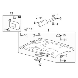 Ford OE - Cab - Interior Trim (Headliner & Visors), (Regular Cab)