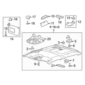 Ford OE - Cab - Interior Trim (Headliner & Visors, W/O Sunroof), (SuperCab)