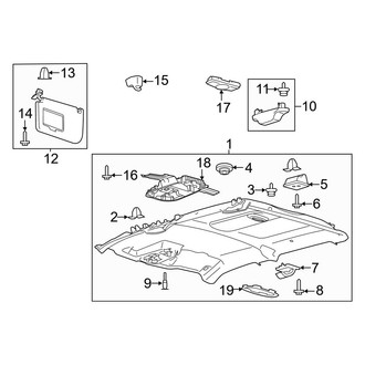 Ford OE - Cab - Interior Trim (Headliner & Visors, With Sunroof), (SuperCab)