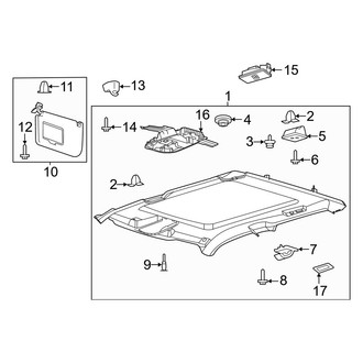 Ford OE - Cab - Interior Trim (Headliner & Visors, With Sunroof), (Crew Cab)