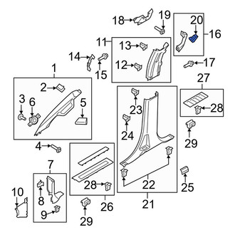 Ford OE - Right Upper Interior Grab Bar Cap