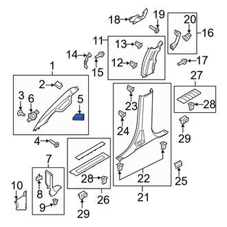Ford OE - Left Upper Body A-Pillar Trim Panel Cap